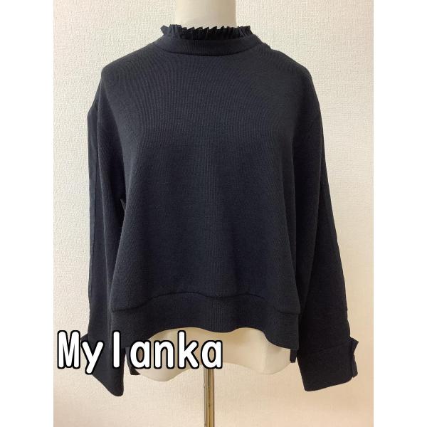 シャツ生地とニット生地組み合わせトップス 黒 サイズ38