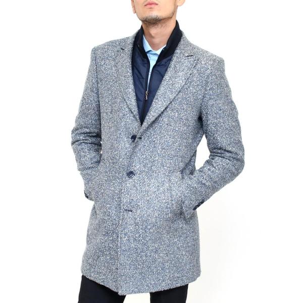 チェスターコート ハーフコート メンズ ツイードコート メンズ 冬 ウール ライトブルー 水色 ピークドラペル 大きいサイズも入荷 細身 タイト Buyee Buyee 日本の通販商品 オークションの入札サポート 購入サポートサービス