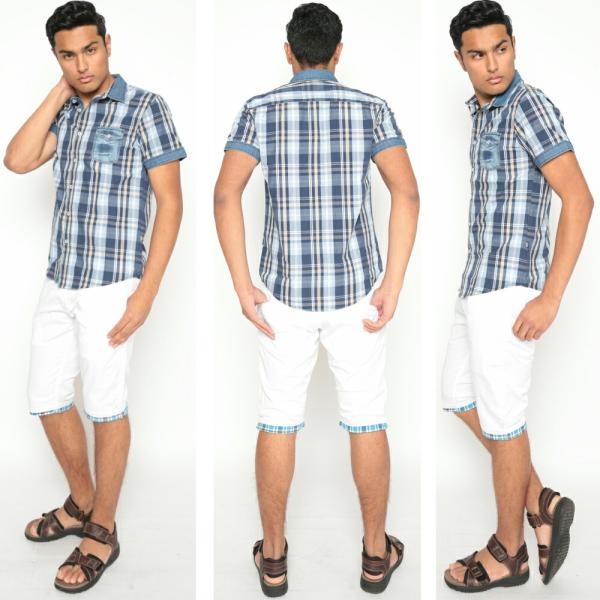 半袖シャツ メンズ カジュアルシャツ チェック 赤青 きれいめ着こなし 夏男 コーデ Buyee Buyee 日本の通販商品 オークションの代理入札 代理購入
