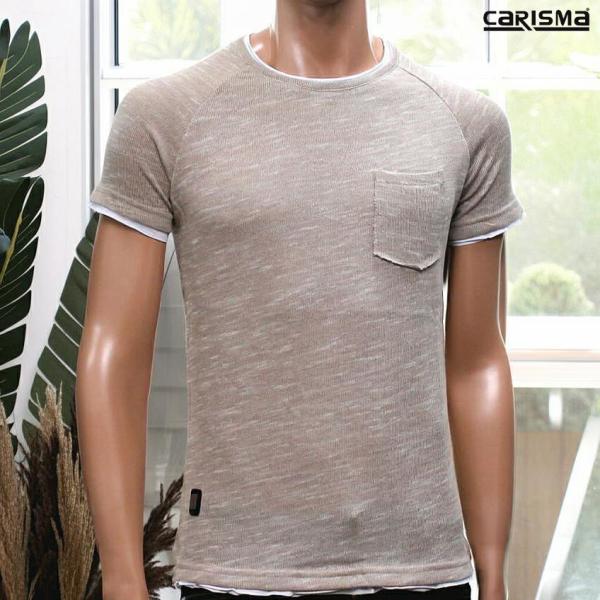 サマーニット ｔシャツ 半袖 メンズ 重ね着風 黒 グレー ベージュネイビー 父の日 プレゼント Buyee Buyee 日本の通販商品 オークションの代理入札 代理購入