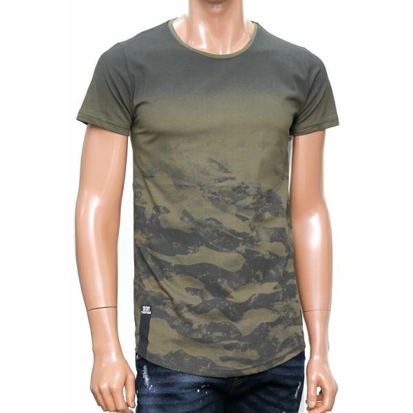迷彩 カモフラ ｔシャツ メンズ 半袖 黒白カーキ クルーネックチュニック丈 ラウンドヘム グラデーション 父の日 プレゼント Buyee 日本代购平台 产品购物网站大全 Buyee一站式代购 Bot Online