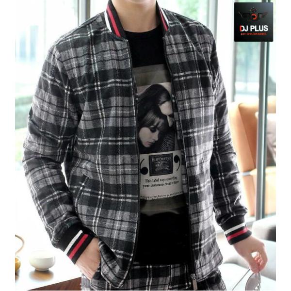 フランネル チェック ジャケット 起毛素材 トラックジャケット