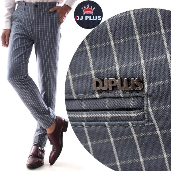 スラックス スキニー チェック ウィンドーペンチェック パンツ