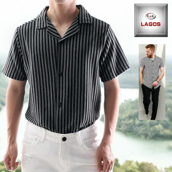 美品 ダーマコレクション 上質 ウール100 ストライプ 長袖シャツ グレージュ ワイシャツ 上質ストライプ柄ドレスシャツ 長袖|ワイシャツ専門