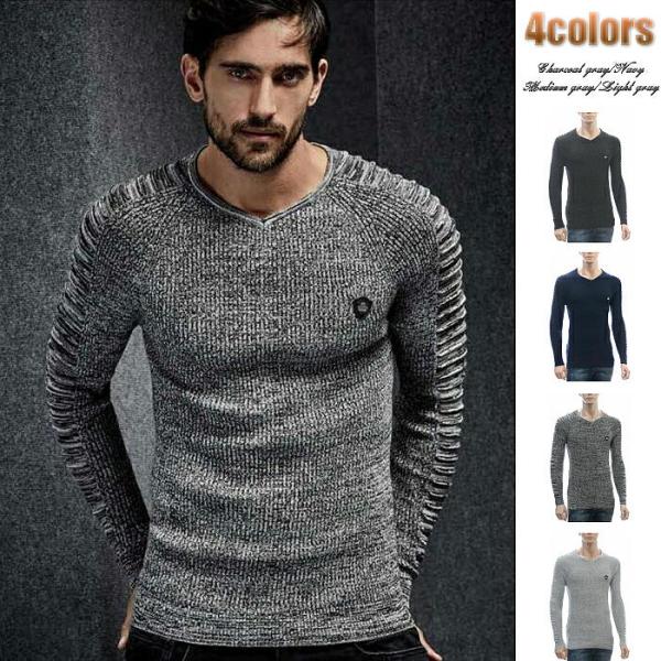 Bottega Veneta ニットセーター グレー/ネイビー 4103923J0048_x1_a001.jpg