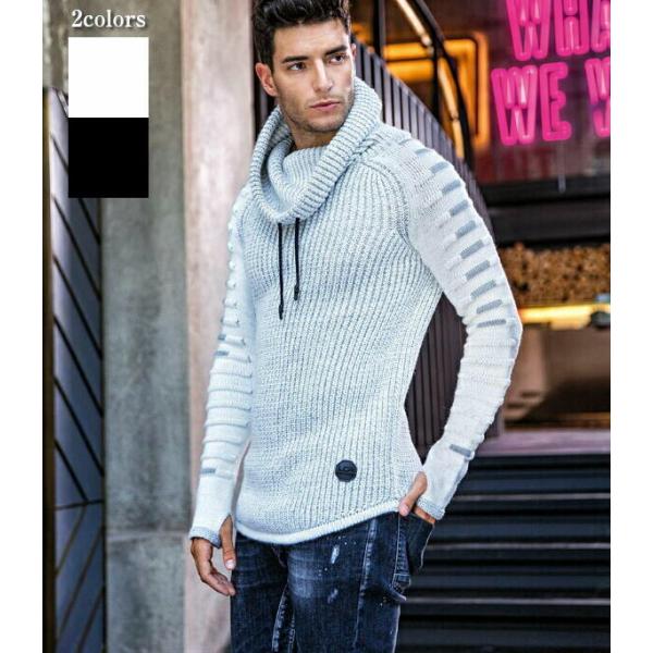 ニット パーカー タートルネック プルオーバー 厚手 ローゲージ セーター 白グレー Xxl大きいサイズも入荷 タイト 細身 リブ編み Buyee Buyee Japanese Proxy Service Buy From Japan Bot Online