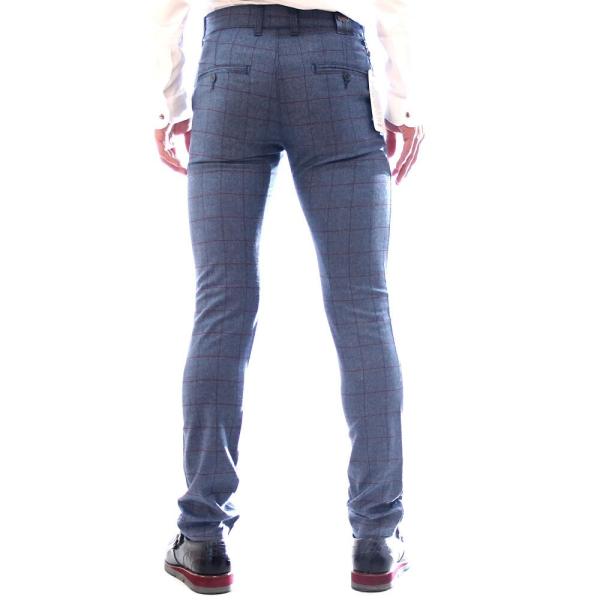 スラックス スーパースキニー スリム パンツ メンズ チェック 青 ブルー コットン 29 36インチ 春秋冬 Buyee Servis Zakupok Tretim Licom Buyee Pokupajte Iz Yaponii