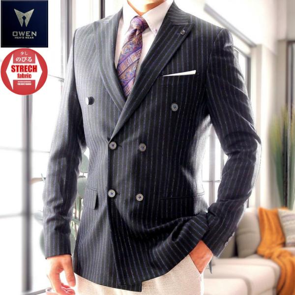 【極美品】春夏物 トゥモローランド メンズ ダブルジャケット 46 M A5 紺 極美品】春夏物 トゥモローランド メンズ ダブルジャケット 46 M