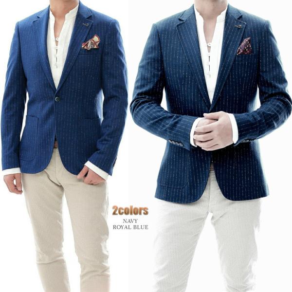 愛情深い 赤外線 強調 ブルー テーラード ジャケット Mihara Cl Jp