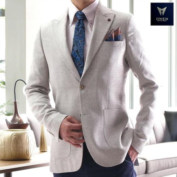 テーラードジャケット ブレザー 春/秋冬 メンズ グレージュ