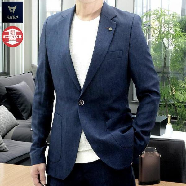 テーラードジャケット セットアップスーツ メンズ 紺 タイト/スリム