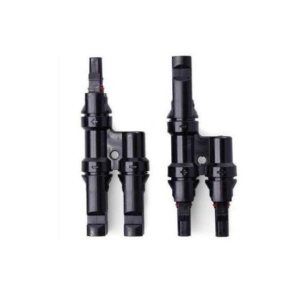 配送はネコポスです。日時指定は、宅急便をご利用ください。【商品説明】・MC4 コネクター並列用 Y型 2分岐コネクタ 1セット・MC4型コネクターの付いたソーラーパネルを並列接続する際に必要なコネクターです。※入荷時によって、若干デザイン、...