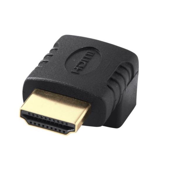 HDMIアダプタ L型 90° 変換コネクタ 金メッキ(下) 黒