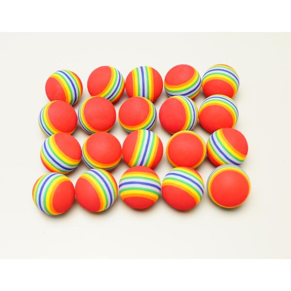 ・室内や自宅やお庭等で練習をするのに最適な、あまり飛ばない練習用ボールです。・カラフルなラインが入っているので打った時のボールの回転などが確認できます。・輸入品のため、商品等に多少の傷や汚れ等がある場合もございますのでご了承ください。素材：...