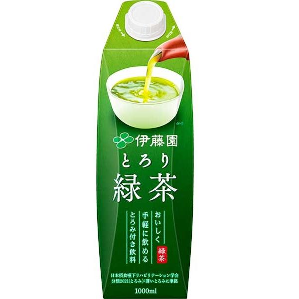 伊藤園 とろみ付き とろり緑茶 紙パック 1000ml×6本 送料無料
