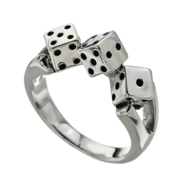 トリプル ダイス リング メンズ レディース 指輪 シルバー925 サイコロ 3連 細め Y字 シルバーリング メンズアクセサリー 男性用指輪 レディースアクセサリー