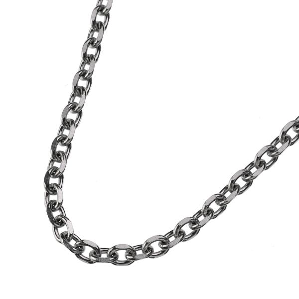 4面カットアズキチェーンネックレス メンズ レディース ステンレス 幅3mm 50cm 45cm調整 小豆チェーン あずき ペンダントチェーン チェーンのみ 男女兼用 銀色
