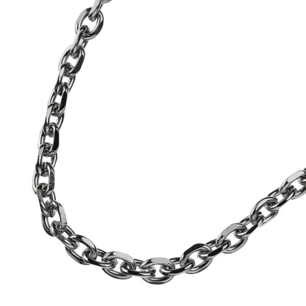 4面カットアズキチェーンネックレス メンズ レディース ステンレス 幅3.5mm 50cm 2段階調整 44.5cm 47.5cm 小豆チェーン あずき カットチェーン 男女兼用 銀色