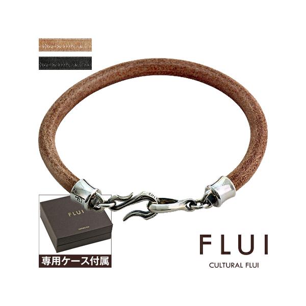 FLUI シングルレザーブレスレット メンズ レディース シルバー925 国産レザー 本革 ブランドブレスレット ジョイントパーツ ブラック ナチュラル サイズ選択