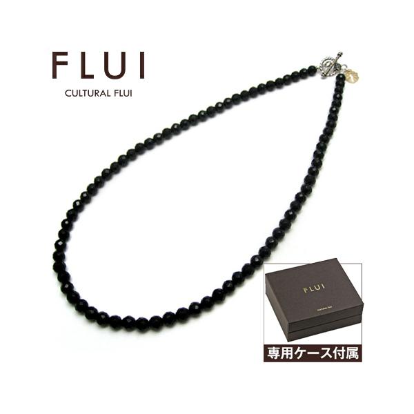 FLUI オニキス ネックレス メンズ シルバー925 6mm玉 40〜49cm K18ゴールドコーティング Tバー マンテル 天然石 ブラック 長さ選択 専用ケース付き 銀製 首飾り