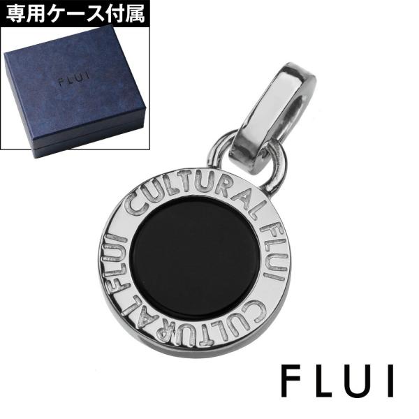 FLUI オニキス ネックレス メンズ ペンダントトップ シルバー925 ラウンド ブラック ロジウム 小さめ チェーンなし ブランド メンズアクセサリー 男性用 ペア
