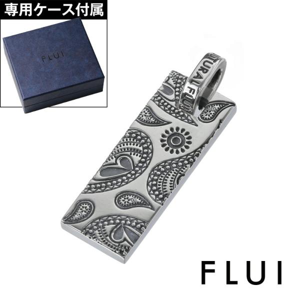 FLUI ペイズリー プレート ネックレス メンズ ペンダントトップ シルバー925 いぶし 小さめ チェーンなし ブランド 唐草 模様 メンズアクセサリー 男性用 女性用