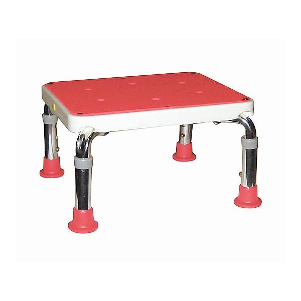 ●座面サイズ：（幅）360×（奥行）285×（高さ）200〜255*mm*●高さ調節：200〜255*mm*（3段階調節）●材質：本体／アルミ、座／PE（ポリエチレン）●重量：2.0*kg*●ゴム足穴径：φ28*mm*●浴槽内でも使えるバス...