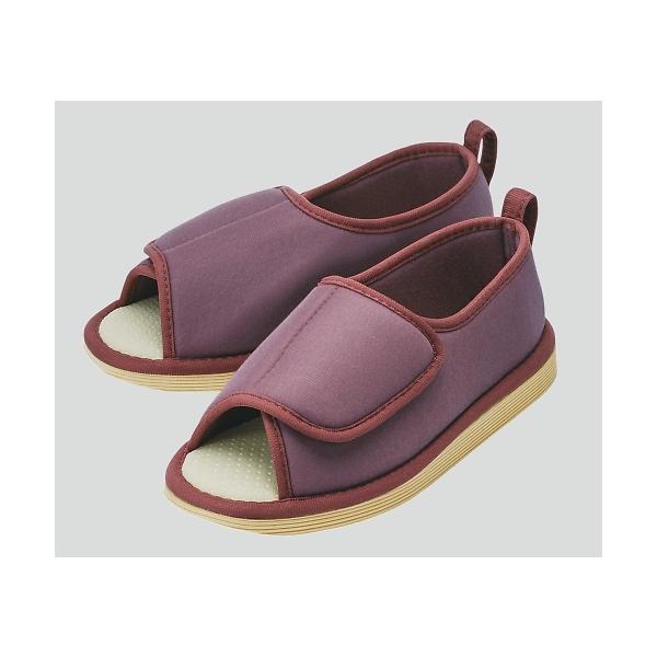 アズワン　ナビ助掲載商品特徴ちょっとした段差や滑りやすい床での転倒予防に配慮したシューズです。脱ぎ履きがしやすい面ファスナー式です。つま先なしタイプです。仕様型番：091196色：あずきサイズ：3Lサイズ（cm）：27.0*28.0素材：本...