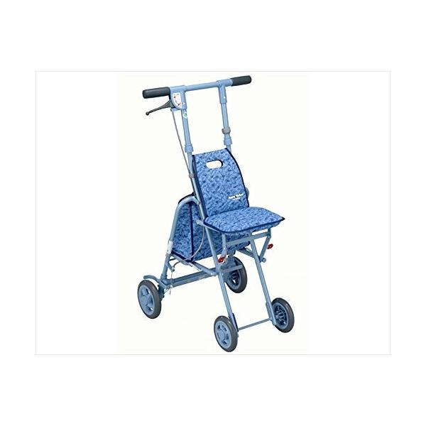 ［島製作所］サニーウォーカー シルバーカー 幾何学模様 ブルー シルバーカーサニーウォーカーSP（中） 316001【島製作所