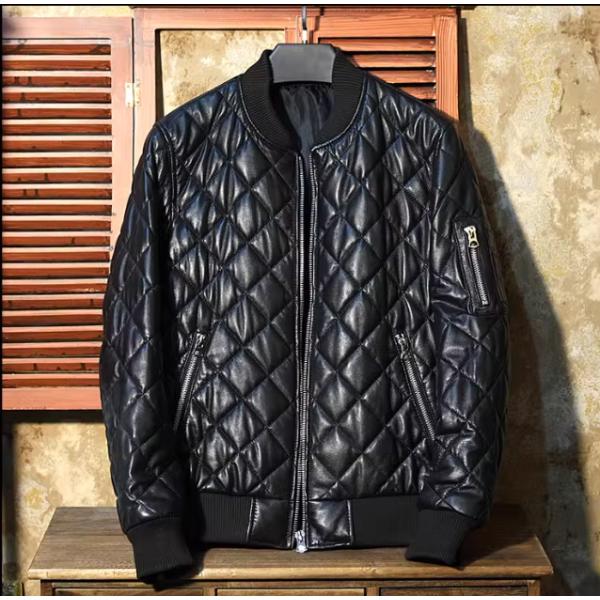 本革レザージャケットメンズ 革ジャン冬 ラム革ジャケット 本革