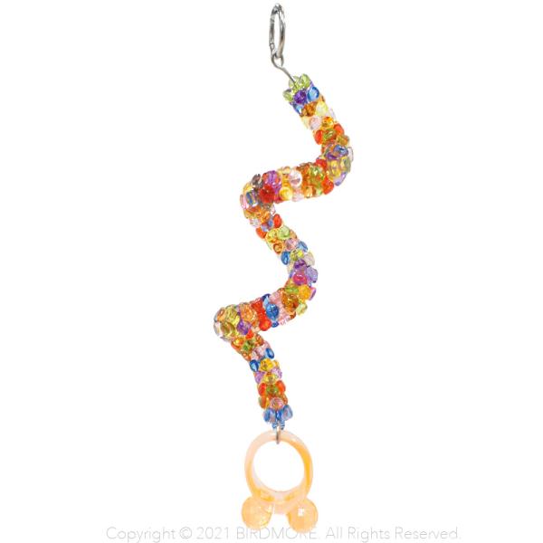 ALOHA HEAVEN のおもちゃに使用されている金属パーツ（リング、チェーン、ベル等）は、全てステンレス製となっております。粟穂ホルダーです。まるで恐竜の背骨のような複雑なデザインで穂をしっかりと固定します。下部のリングに穂尻を通せば食...