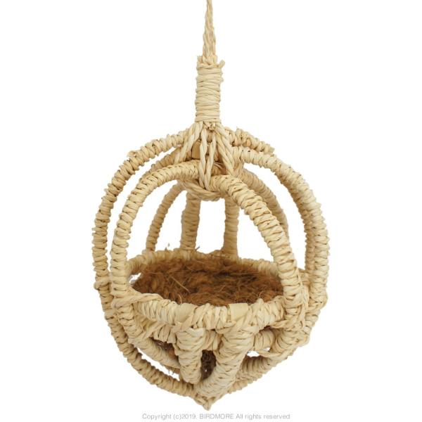 100％天然素材、無薬品・無漂白で安心です。熱殺菌処理済みのヤシの葉とココナッツ繊維で作りました。ゆらゆら遊んだり、中で休んだりできます。中敷きに文鳥用WARA-G付！メーカー/株式会社 川井サイズ/ 内径140mm×140ｍｍ（内外）素材...