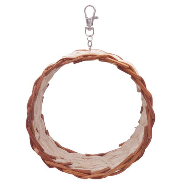 とうもろこしの皮で編み込んだ小鳥用のかわいいリースです。ケージの中に吊り下げて、ゆらゆらしたり、かじかじしたり、ウトウトおやすみタイムにも！お部屋の設置して放鳥時のお気に入りスポットにするのもおすすめです。小型インコから中型インコに。メーカ...