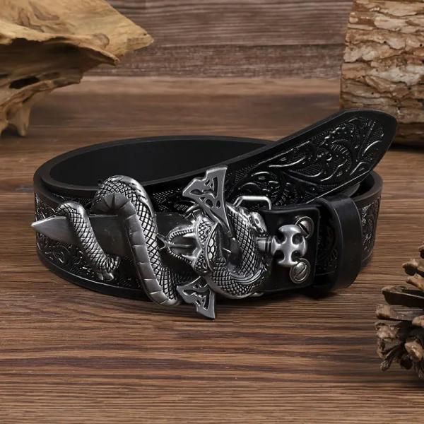 ゴツめバックル×スタッズベルト 110 ブラック ヤクザ ヤンキー