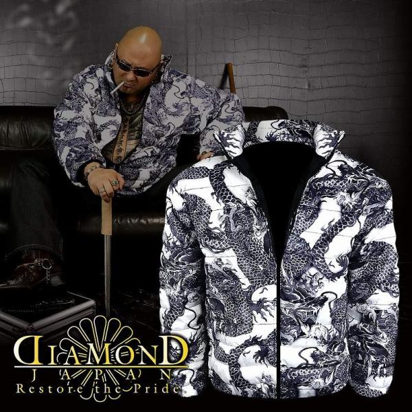 ポイント10倍 龍総柄 中綿 ソフトボア ジャケット ヤクザ ヤンキー 悪