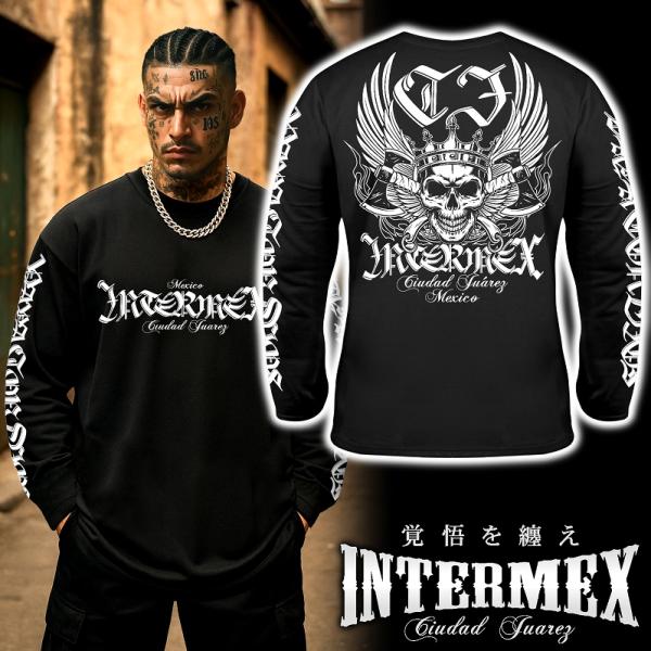 長袖 Tシャツ 服 メンズ ファッション INTERMEX 羽スカル ロンT itm