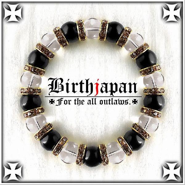 ポイント10倍 標準10mm ロンデル×オニキス 水晶数珠ブレスレット