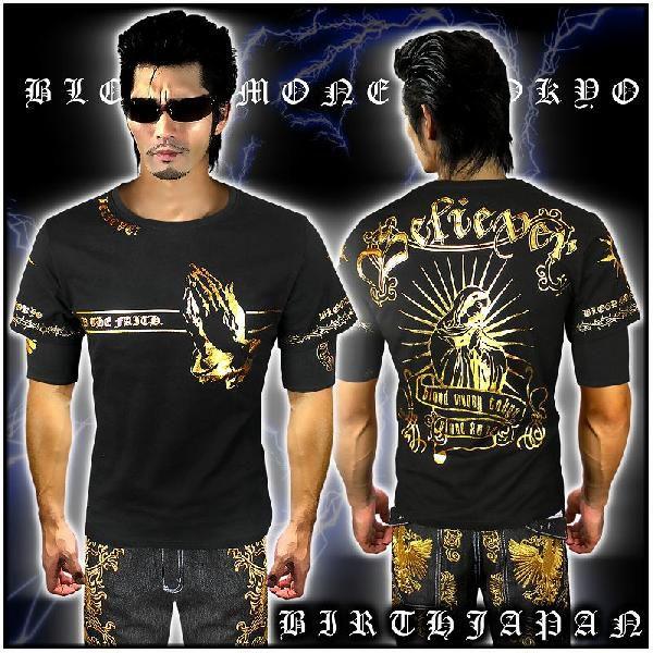 ポイント10倍 MBT-13012黒×金 BLOOD MONEY TOKYO半袖Tシャツ マリア 悪 