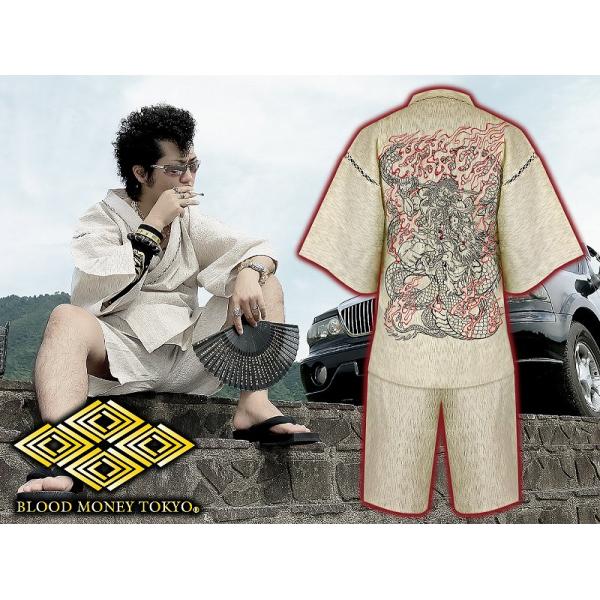 甚平 甚兵衛 服 和柄 不動明王 mbt-24007 生成 着物 和服 夏物 大人用