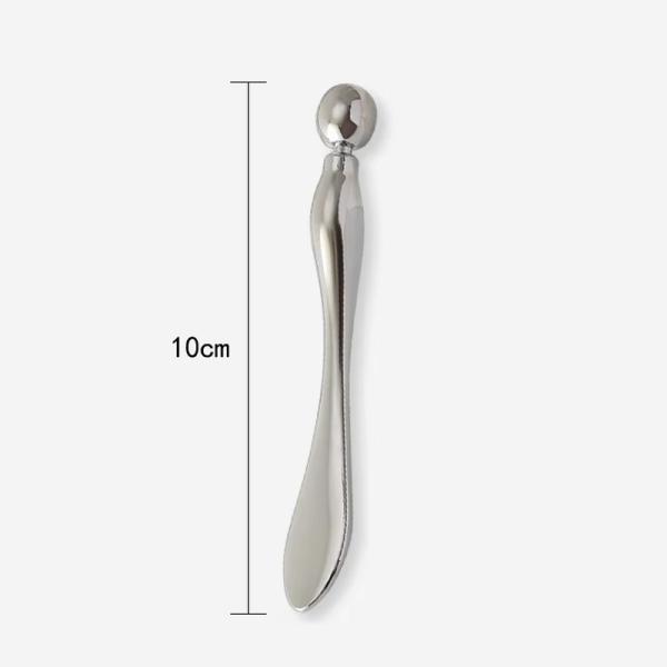 アイクリーム 美容スパチュラ 温冷 金属アプリケーター 10cm シルバー 目元エステ 目元ケア 目元マッサージ ツボ押し
