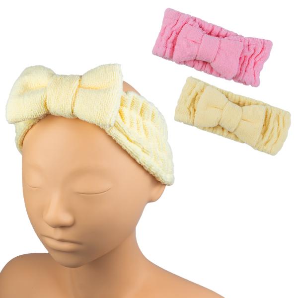 マシュマロのように優しくやわらかな肌触りのヘアターバン。■リボン付きで可愛らしいデザイン■軽くて柔らかいマイクロファイバー生地■高い吸水性と速乾性■お求めやすい低価格を実現！【サイズ】フリー（幅8cm）【生地】マイクロファイバー