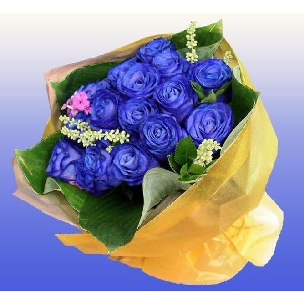 登場 人気カラーの 青いバラ ブルーローズ 本 花束をブーケスタイルで 青い薔薇 お祝い 生花 お祝い プレゼント バラ ギフト