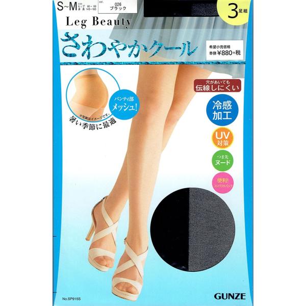 Leg Beauty 夏用ストッキング さわやかクール 3足組 S Mサイズ ブラック 黒 シアータイツ レディース グンゼ Buyee Buyee Japanese Proxy Service Buy From Japan Bot Online