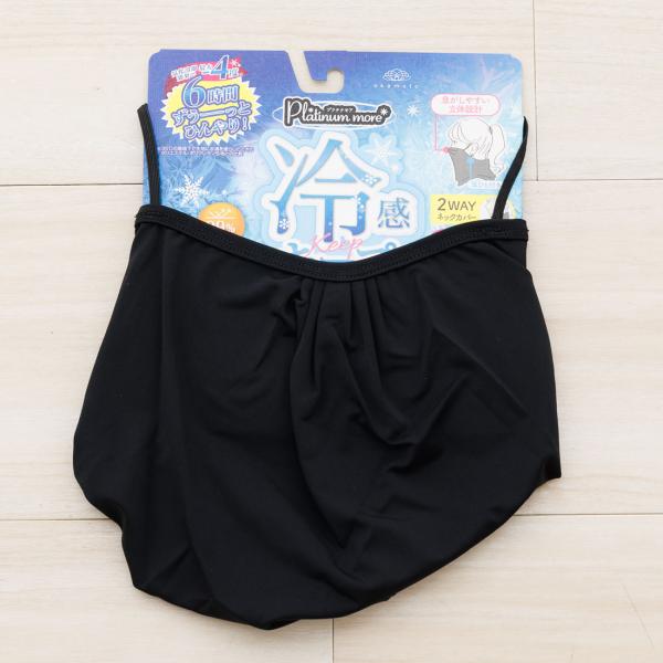 プラチナモア 冷感 ネックカバー 2WAY 黒 吸水速乾 UVカット UPF50+ 岡本 D1PK