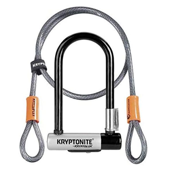 Kryptonite クリプトナイト Kryptolok mini-7 自転車U字ロック Lock with 4-foot Kryptofl