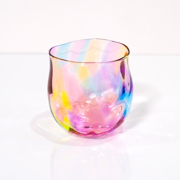 glass calico ミナモプリズム 丸ロックグラス ウイスキー 焼酎 カクテル 梅酒 グラス グラスキャリコ ハンドメイド グラス おしゃれ 来客用 ギフト プレゼント