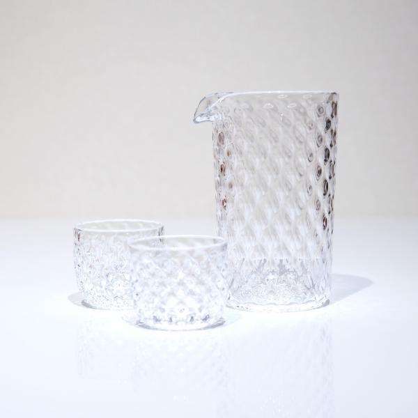 luce (ルーチェ) 冷酒器セット（片口・ぐい呑2個） FIORETTO フィオレット 高野仰 ハンドメイドガラス酒器