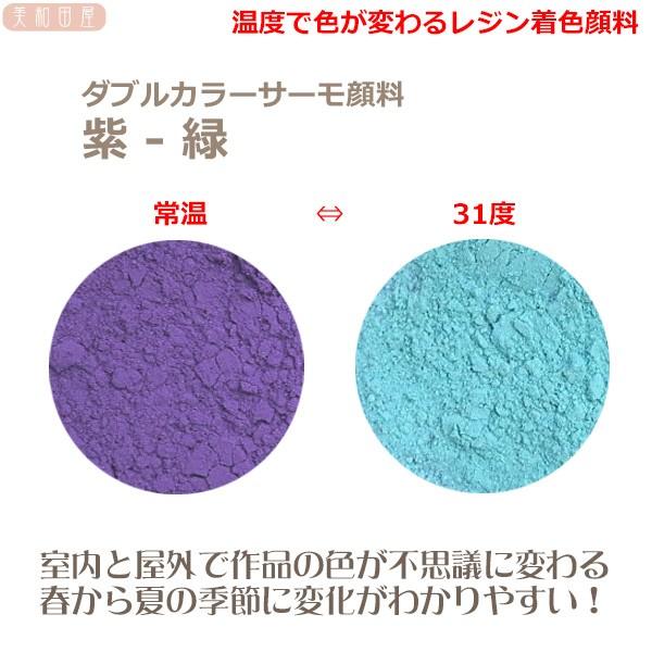 ダブルカラーサーモ顔料 紫ー緑 (温度で色が変わるレジン着色顔料)|レジン 変色 カラーチェンジ 可逆性示温材 手芸 :23ari3141:美和田屋Yahoo!店 - 通販 - Yahoo!ショッピング ダブルカラーサーモ顔料 紫ー緑 (温度で色が変わるレジン着色顔料)|レジン 変色 カラーチェンジ 可逆性示温材 手芸 :23ari3141:美和田屋Yahoo!店 - 通販 - Yahoo!ショッピング