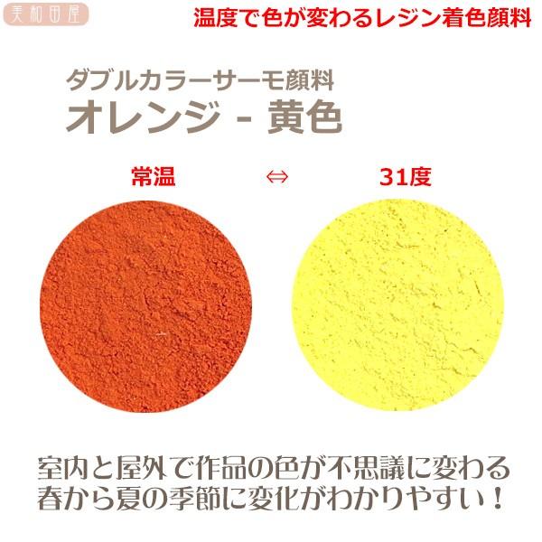 ダブルカラーサーモ顔料　オレンジー黄色　（温度で色が変わるレジン着色顔料）|レジン　変色　カラーチェンジ　可逆性示温材　手芸