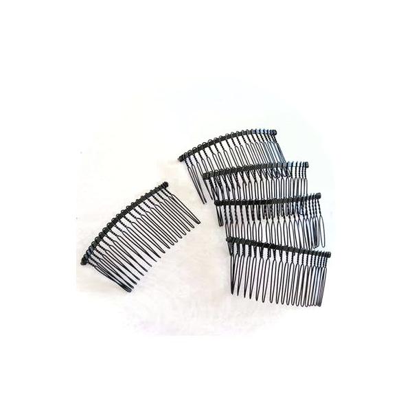 つまみ細工　コーム　8*3.8　20足　黒色　５個　　｜つまみ細工　材料　アクセサリーパーツ　髪飾り　資材　手芸*コームのみ５個セットです※足の本数が19足や21足の場合がありますが、使用に影響はないと思われるため良品としています